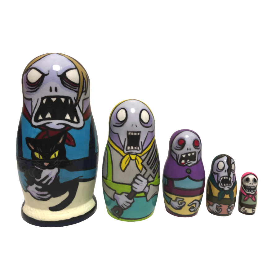 ゾンビマトリョーシカ（大）-5人セット- （ロシアタイプ）